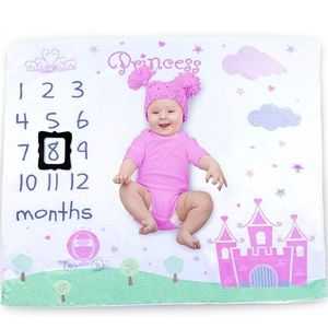 Baby Girl Monthly Milestone Photo Backdrop Blanket